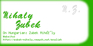 mihaly zubek business card